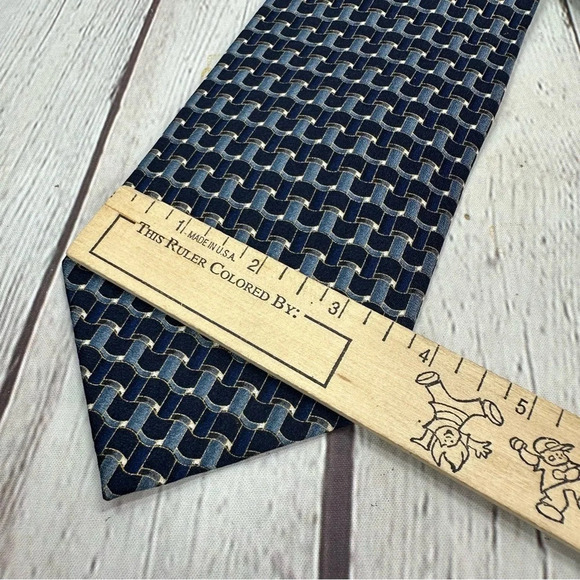 blacker by stanley blacker silk tie blue navy preppy business casual - Picture 2 of 4